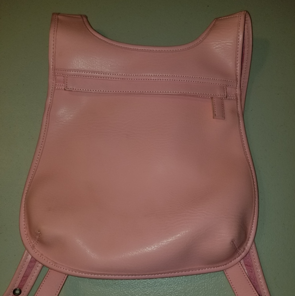 Small Vegan Leather Backpack in Baby Pink - Picture 1 of 6